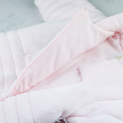 Alison Pink Fleece Baby Pramsuit