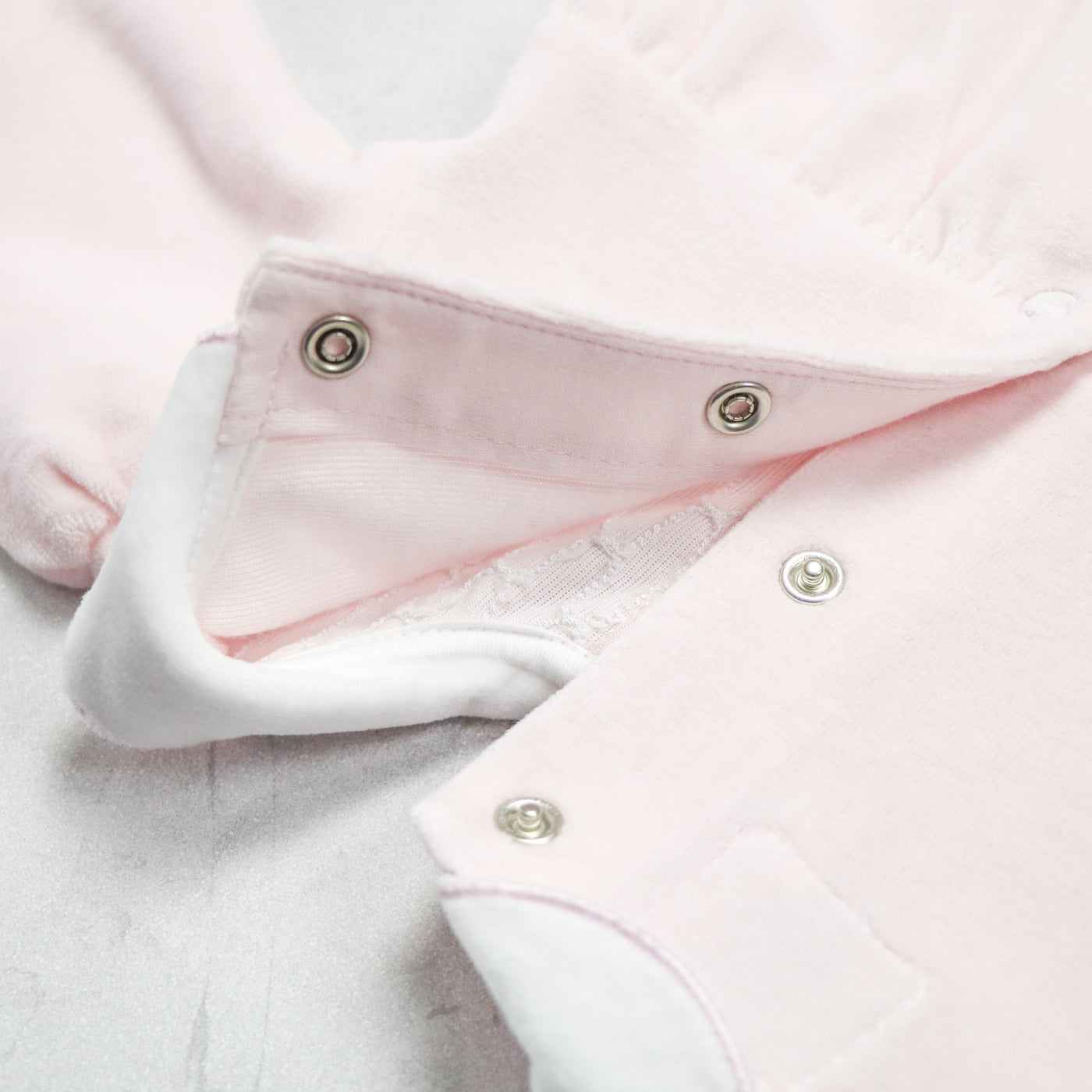 Hattie Velour Girls Pink Babygrow