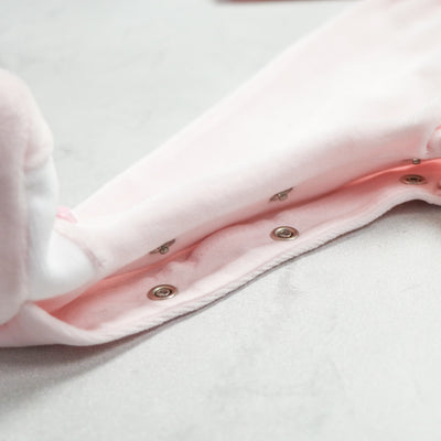 Hattie Velour Girls Pink Babygrow