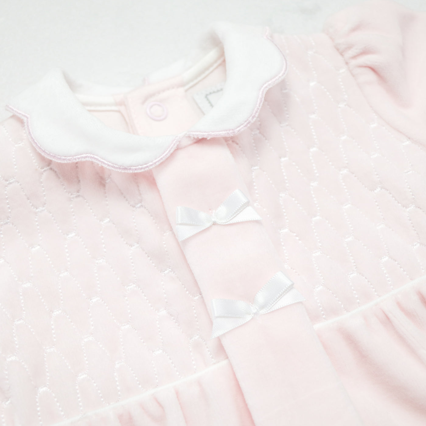 Hattie Velour Girls Pink Babygrow