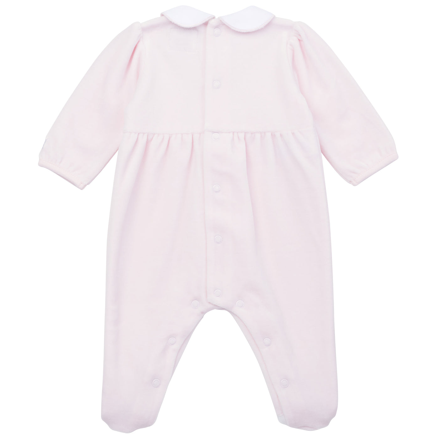 Hattie Velour Girls Pink Babygrow