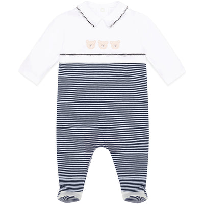 Jasper Navy Boys Teddy Babygrow and Hat