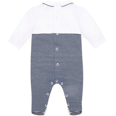 Jasper Navy Boys Teddy Babygrow and Hat