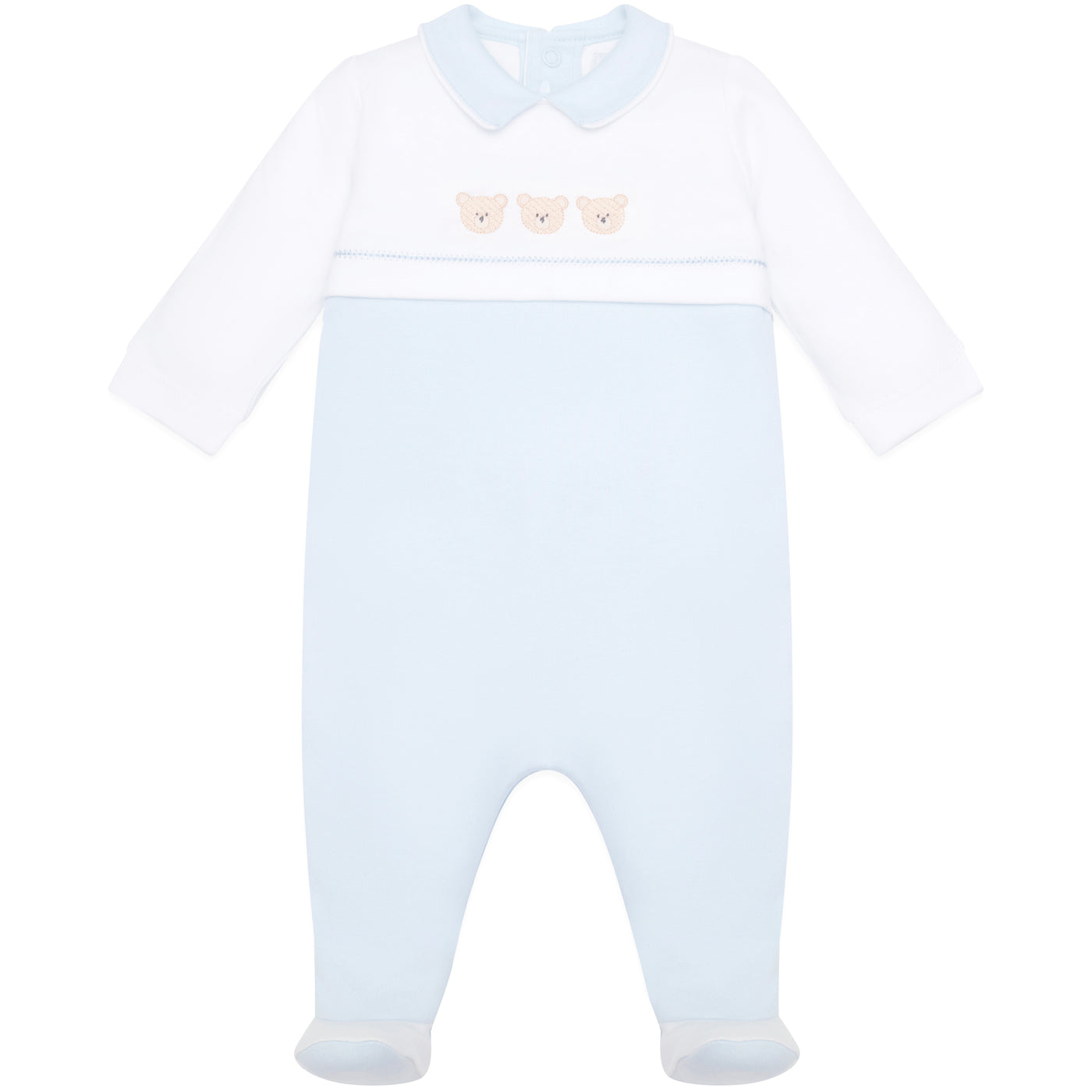 Jasper Blue Boys Teddy Babygrow and Hat