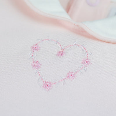 Jenna Baby Girls Heart Embroidery Babygrow