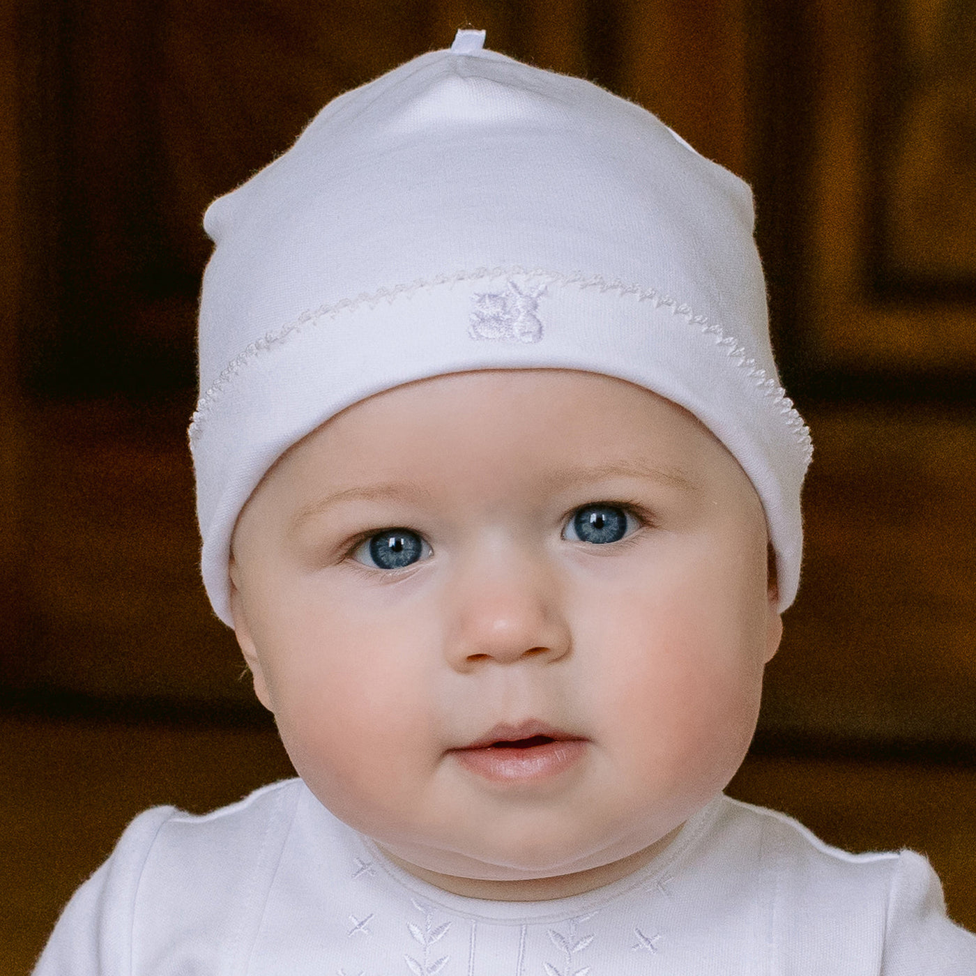 Unisex Baby White Pull On Hat