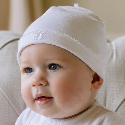 Unisex Baby White Pull On Hat