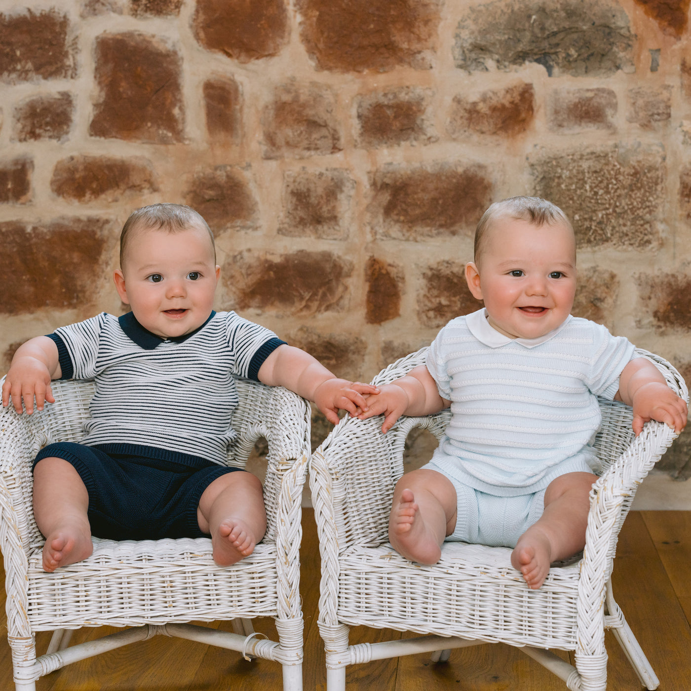 Jerry Navy Boys Stripe Knit Top and Shorts Set