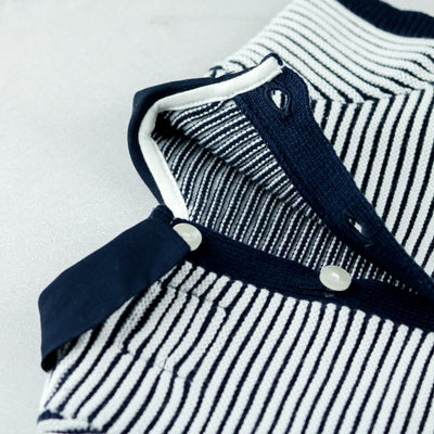 Jerry Navy Boys Stripe Knit Top and Shorts Set