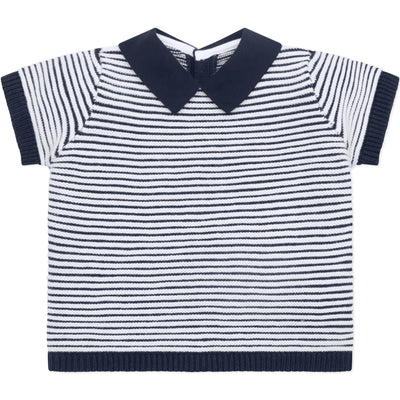 Jerry Navy Boys Stripe Knit Top and Shorts Set