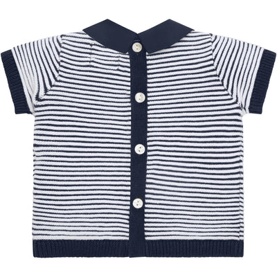 Jerry Navy Boys Stripe Knit Top and Shorts Set