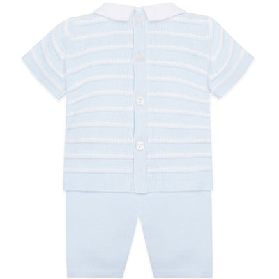 Jerry Blue Boys Stripe Knit Top and Shorts Set