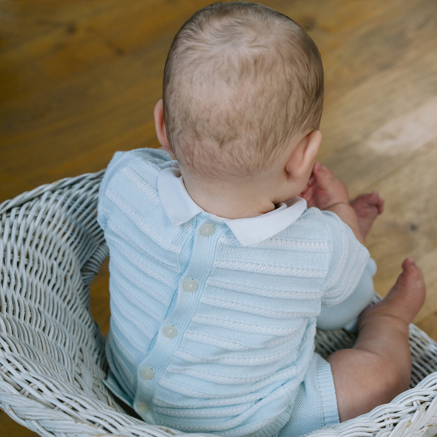 Jerry Blue Boys Stripe Knit Top and Shorts Set