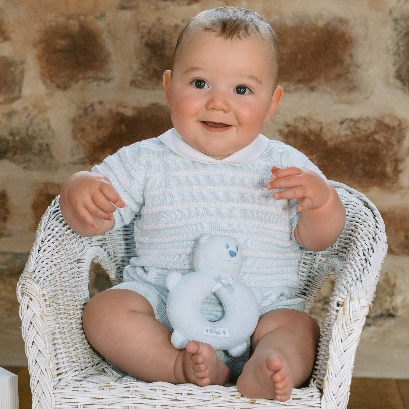 Jerry Blue Boys Stripe Knit Top and Shorts Set