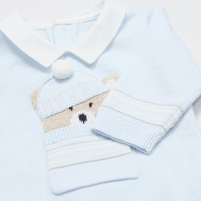 Hudson Blue Knit Teddy Outfit and Hat