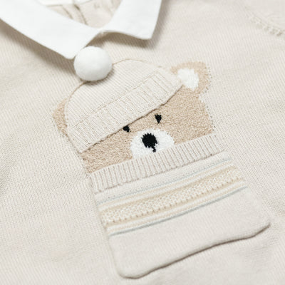 Hudson Stone Knit Teddy Outfit and Hat