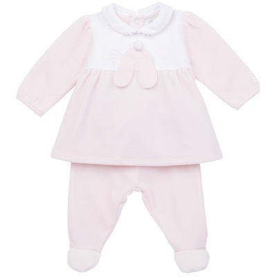 Hazel Velour Bunny Baby Girls Outfit