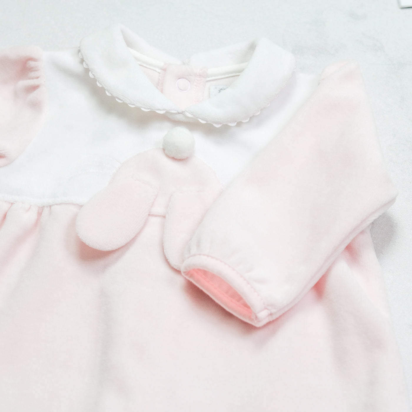 Hazel Velour Bunny Baby Girls Outfit