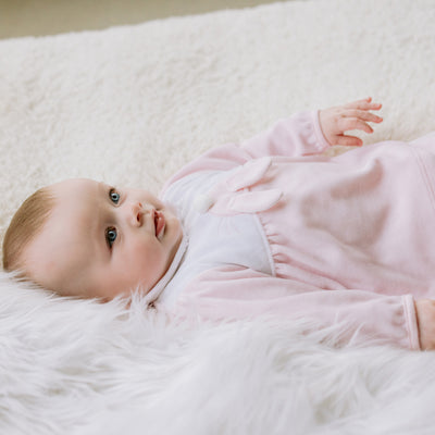 Hazel Velour Bunny Baby Girls Outfit