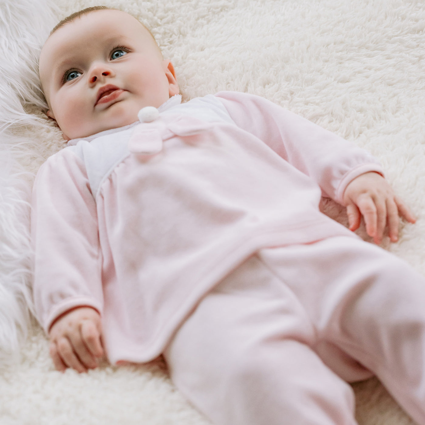 Hazel Velour Bunny Baby Girls Outfit