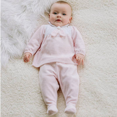 Hazel Velour Bunny Baby Girls Outfit