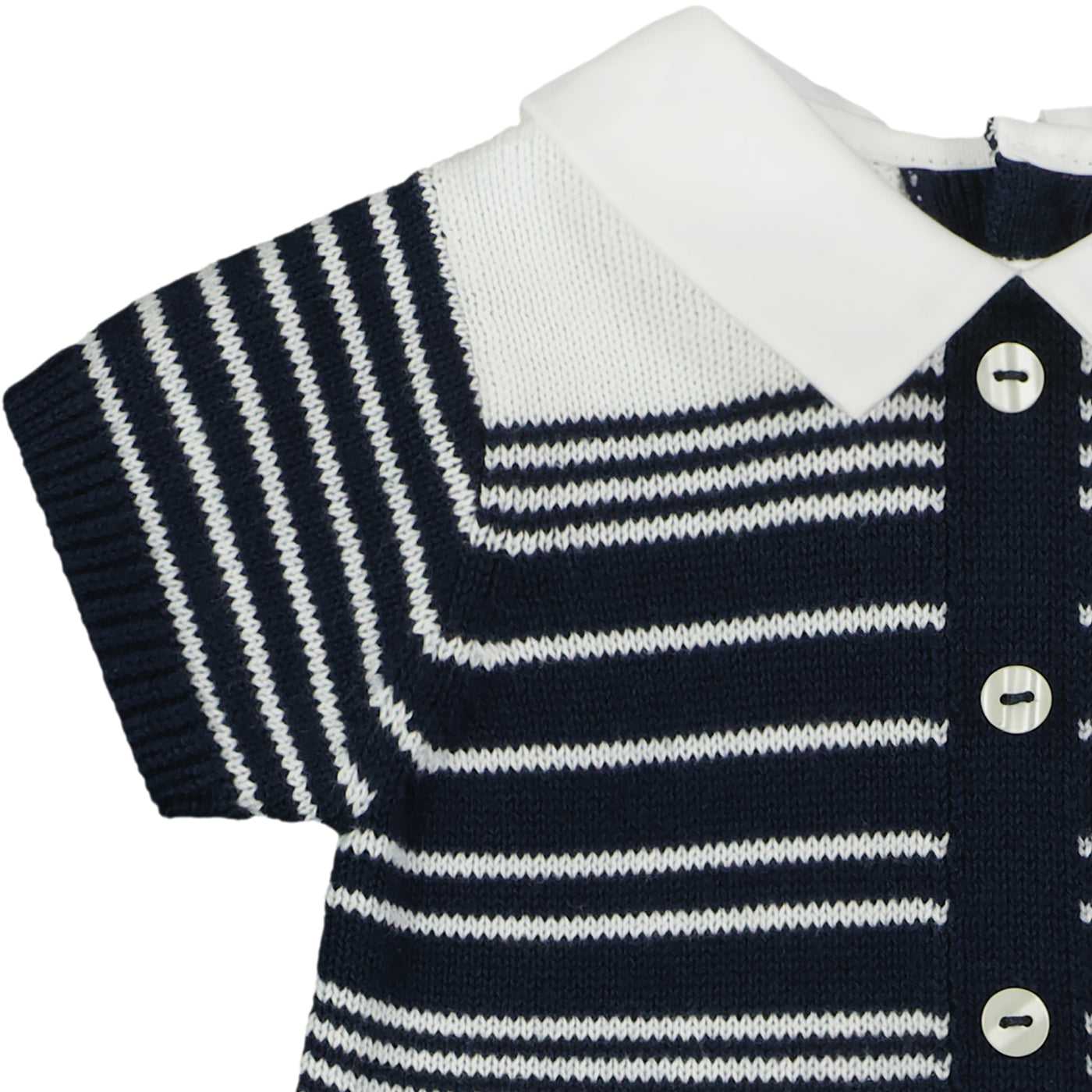 Fabian Navy Knitted Boys Romper