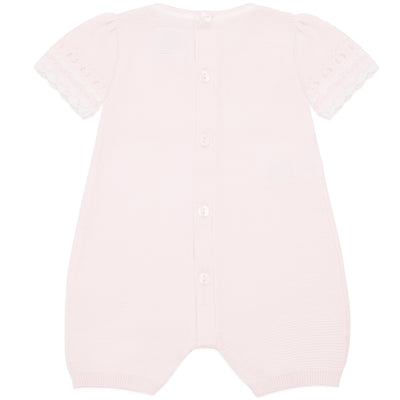 Josie Pink Girls Pretty Knit Romper