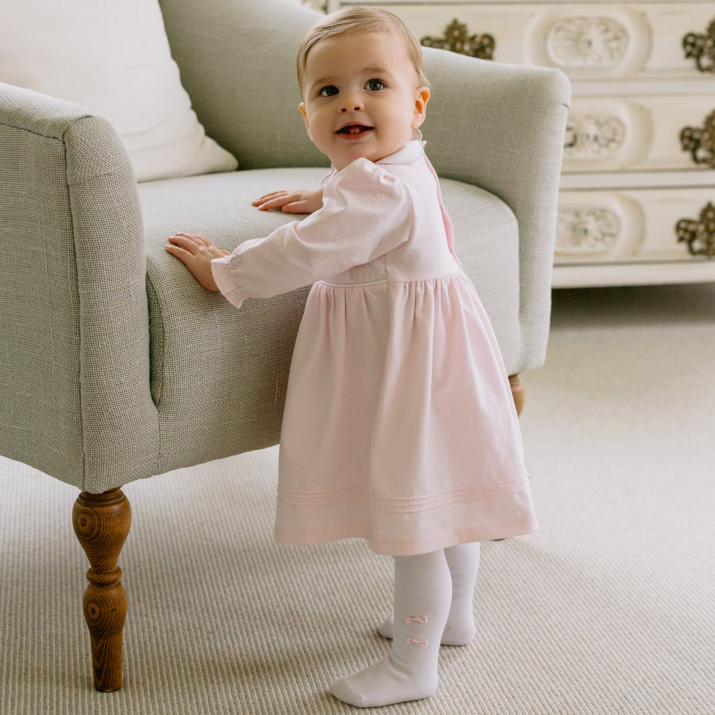 Hettie Traditional Baby Girls Dress and Tights