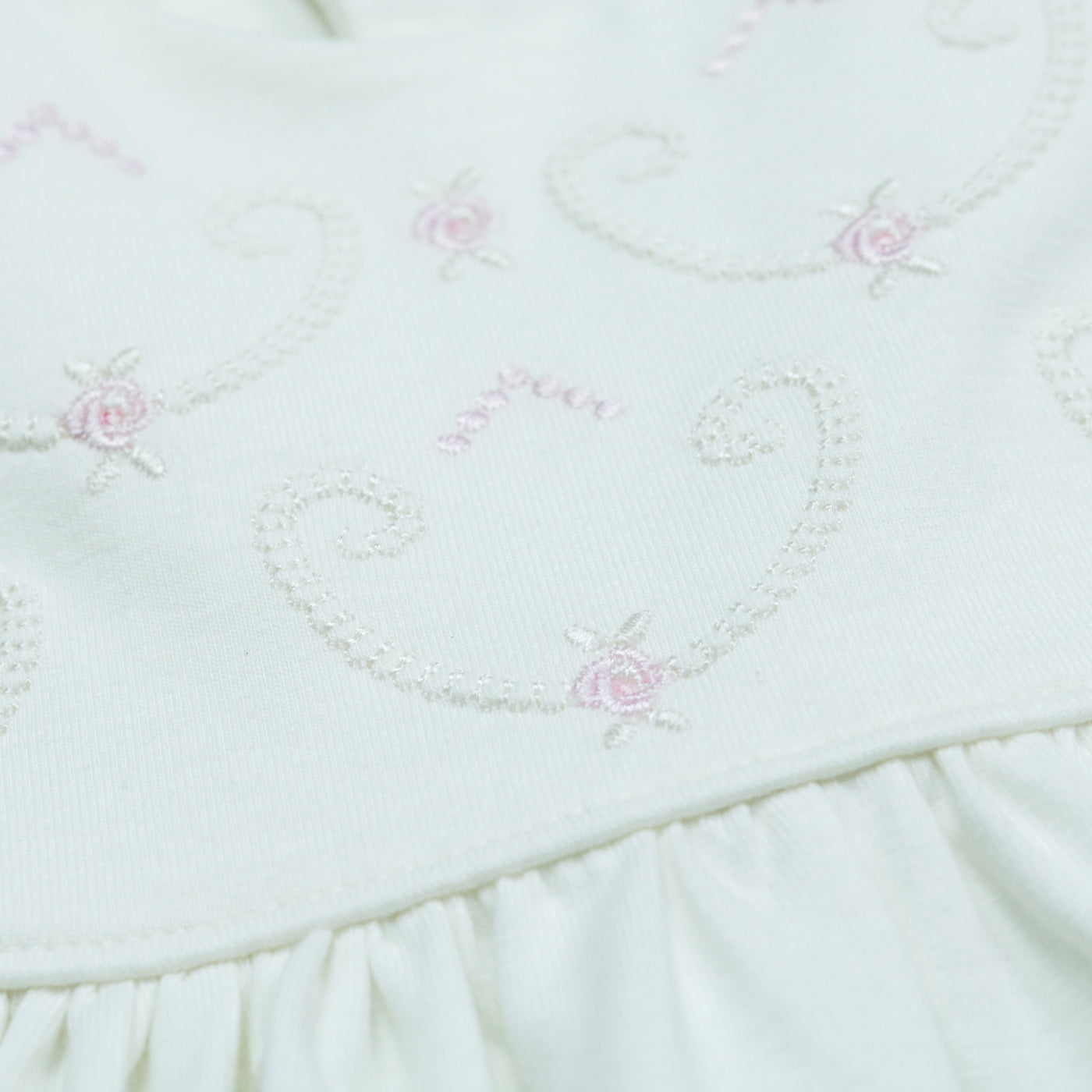 Harper Ivory Baby Girls Dress with Embroidery Design