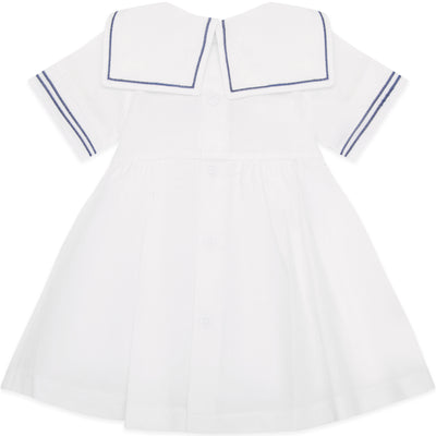 Jocelyn Girls White Sailor Dress and Hat