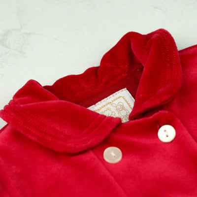 Rosanna Red Velour Girls Coat & Hat Set