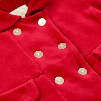 Rosanna Red Velour Girls Coat & Hat Set