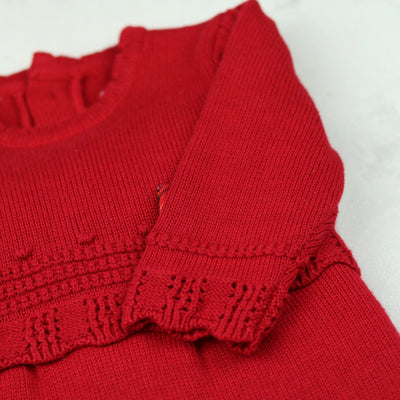 Elise Red Knit All-in-One und Mütze