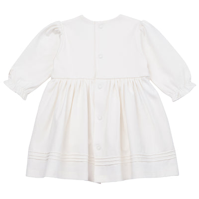 Harper Ivory Baby Girls Dress with Embroidery Design