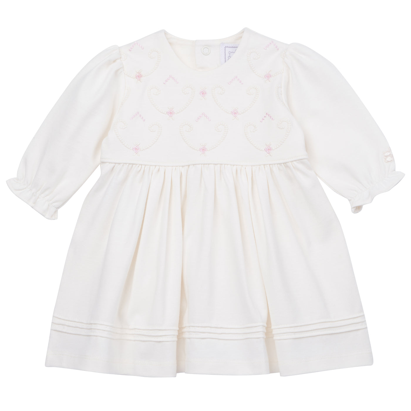 Harper Ivory Baby Girls Dress with Embroidery Design