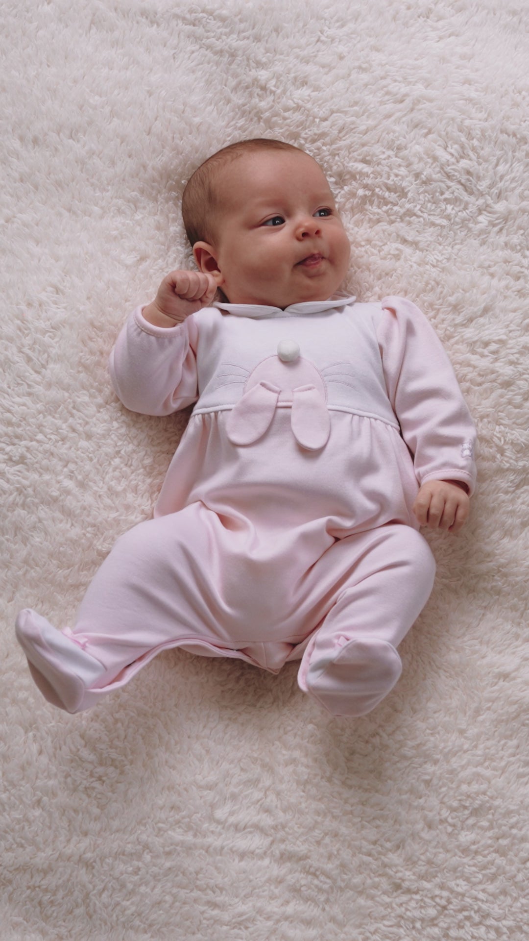 Honey Pink Bunny Girls Babygrow