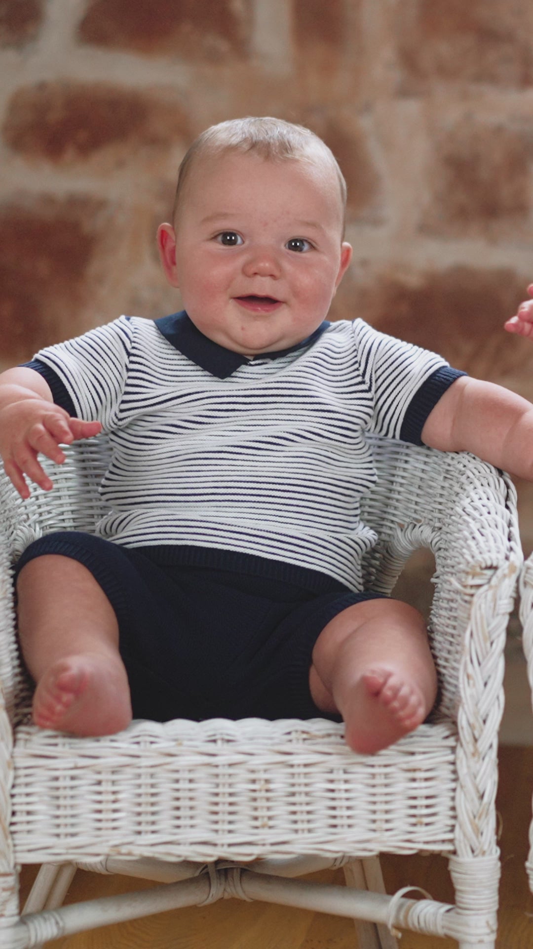 Jerry Navy Boys Stripe Knit Top and Shorts Set