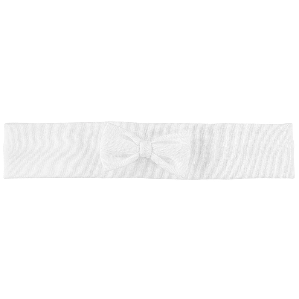 Alba White Baby Girls Bow Hairband - Baby Girl Hairbands