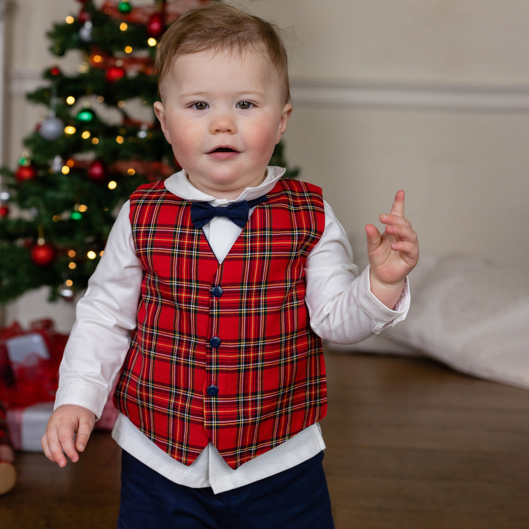 Campbell Navy Boys Outfit Festive Baby Clothes Emile et Rose