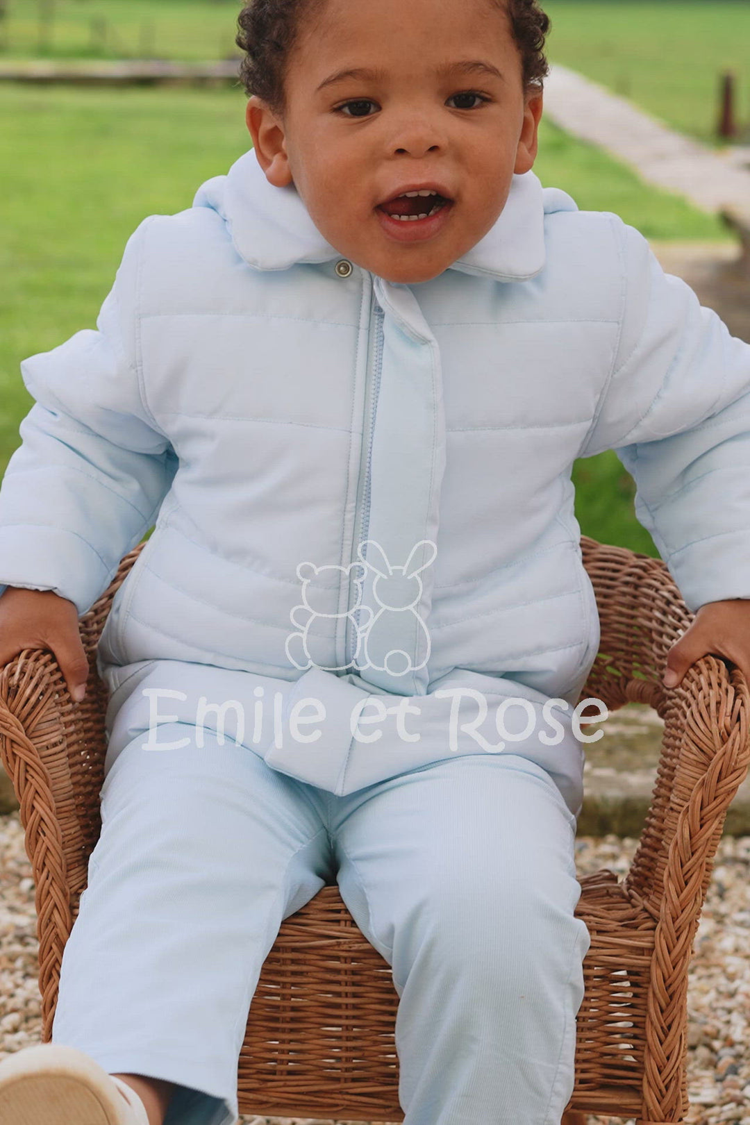 Neil Blue Padded Jacket Baby Boys Jacket Emile et Rose
